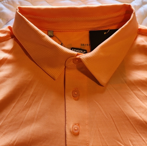 Under Armour Golf Polo Shirt Orange Loose Fit UPF 50+ Moisture Wicking Large - Picture 4 of 9